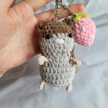 Load image into Gallery viewer, Crochet hamster keyring/bag-charm